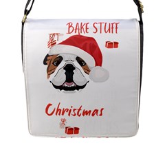 English Bulldog T- Shirt English Bulldog Merry Christmas T- Shirt (1) Flap Closure Messenger Bag (l) by ZUXUMI