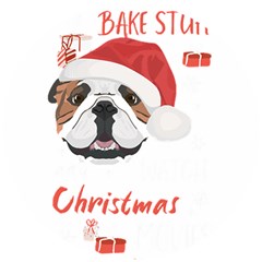 English Bulldog T- Shirt English Bulldog Merry Christmas T- Shirt (1) Wooden Puzzle Round by ZUXUMI