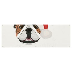 English Bulldog T- Shirt English Bulldog Merry Christmas T- Shirt (1) Banner And Sign 12  X 4  by ZUXUMI