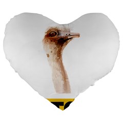 Ostrich T-shirtnope Not Today Ostrich 47 T-shirt Large 19  Premium Flano Heart Shape Cushions by EnriqueJohnson