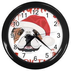 English Bulldog T- Shirt English Bulldog Merry Christmas T- Shirt (2) Wall Clock (black) by ZUXUMI