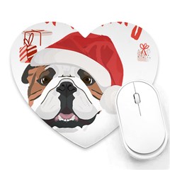 English Bulldog T- Shirt English Bulldog Merry Christmas T- Shirt (2) Heart Mousepad by ZUXUMI