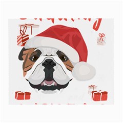 English Bulldog T- Shirt English Bulldog Merry Christmas T- Shirt (2) Small Glasses Cloth (2 Sides) by ZUXUMI