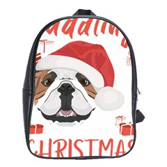 English Bulldog T- Shirt English Bulldog Merry Christmas T- Shirt (2) School Bag (xl) by ZUXUMI