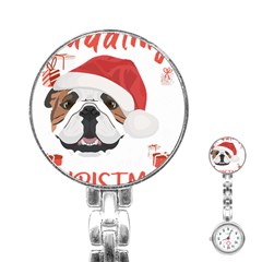 English Bulldog T- Shirt English Bulldog Merry Christmas T- Shirt (2) Stainless Steel Nurses Watch by ZUXUMI