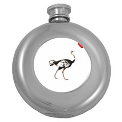 Ostrich T-shirtsteal Your Heart Ostrich 05 T-shirt Round Hip Flask (5 Oz) by EnriqueJohnson