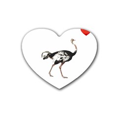 Ostrich T-shirtsteal Your Heart Ostrich 05 T-shirt Rubber Heart Coaster (4 Pack) by EnriqueJohnson