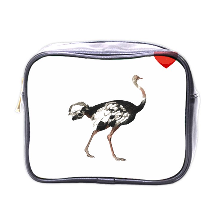 Ostrich T-shirtsteal Your Heart Ostrich 05 T-shirt Mini Toiletries Bag (One Side)