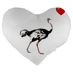 Ostrich T-shirtsteal Your Heart Ostrich 05 T-shirt Large 19  Premium Heart Shape Cushions by EnriqueJohnson