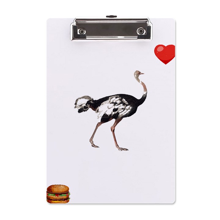 Ostrich T-shirtsteal Your Heart Ostrich 05 T-shirt A5 Acrylic Clipboard