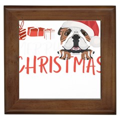 English Bulldog T- Shirt English Bulldog Merry Christmas T- Shirt (3) Framed Tile by ZUXUMI