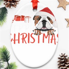 English Bulldog T- Shirt English Bulldog Merry Christmas T- Shirt (3) Ornament (oval) by ZUXUMI