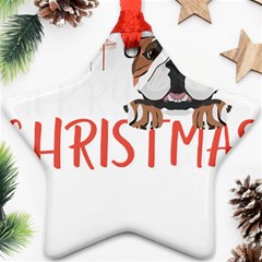 English Bulldog T- Shirt English Bulldog Merry Christmas T- Shirt (3) Ornament (star) by ZUXUMI