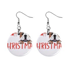 English Bulldog T- Shirt English Bulldog Merry Christmas T- Shirt (3) Mini Button Earrings by ZUXUMI