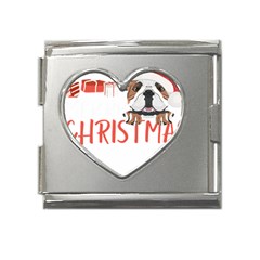 English Bulldog T- Shirt English Bulldog Merry Christmas T- Shirt (3) Mega Link Heart Italian Charm (18mm) by ZUXUMI