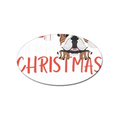 English Bulldog T- Shirt English Bulldog Merry Christmas T- Shirt (3) Sticker Oval (10 Pack) by ZUXUMI