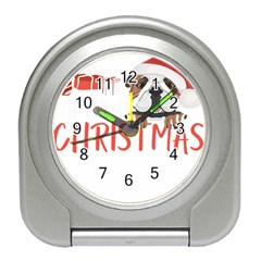 English Bulldog T- Shirt English Bulldog Merry Christmas T- Shirt (3) Travel Alarm Clock by ZUXUMI