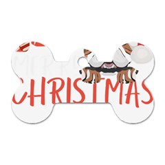 English Bulldog T- Shirt English Bulldog Merry Christmas T- Shirt (3) Dog Tag Bone (one Side) by ZUXUMI