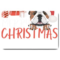 English Bulldog T- Shirt English Bulldog Merry Christmas T- Shirt (3) Large Doormat by ZUXUMI