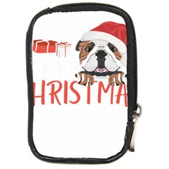 English Bulldog T- Shirt English Bulldog Merry Christmas T- Shirt (3) Compact Camera Leather Case by ZUXUMI