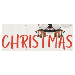 English Bulldog T- Shirt English Bulldog Merry Christmas T- Shirt (3) Banner And Sign 8  X 3  by ZUXUMI