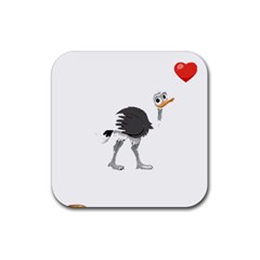 Ostrich T-shirtsteal Your Heart Ostrich 09 T-shirt Rubber Coaster (square) by EnriqueJohnson