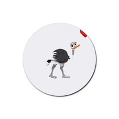 Ostrich T-shirtsteal Your Heart Ostrich 09 T-shirt Rubber Coaster (round) by EnriqueJohnson