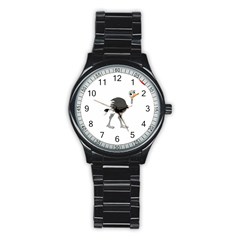 Ostrich T-shirtsteal Your Heart Ostrich 09 T-shirt Stainless Steel Round Watch by EnriqueJohnson