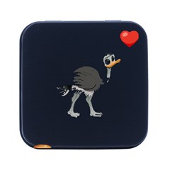 Ostrich T-shirtsteal Your Heart Ostrich 09 T-shirt Square Metal Box (black) by EnriqueJohnson