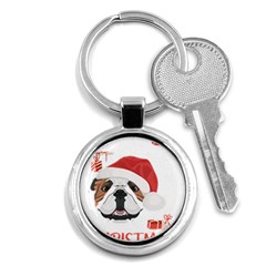 English Bulldog T- Shirt English Bulldog Merry Christmas T- Shirt (4) Key Chain (round) by ZUXUMI