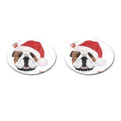 English Bulldog T- Shirt English Bulldog Merry Christmas T- Shirt (4) Cufflinks (oval) by ZUXUMI