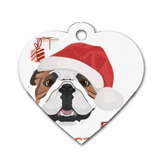 English Bulldog T- Shirt English Bulldog Merry Christmas T- Shirt (4) Dog Tag Heart (one Side) by ZUXUMI