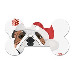 English Bulldog T- Shirt English Bulldog Merry Christmas T- Shirt (4) Dog Tag Bone (two Sides) by ZUXUMI