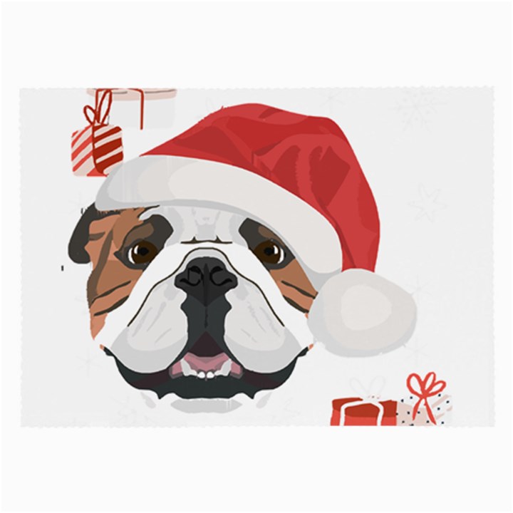 English Bulldog T- Shirt English Bulldog Merry Christmas T- Shirt (4) Large Glasses Cloth