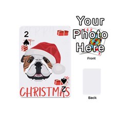 English Bulldog T- Shirt English Bulldog Merry Christmas T- Shirt (4) Playing Cards 54 Designs (mini) by ZUXUMI