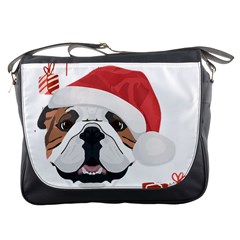 English Bulldog T- Shirt English Bulldog Merry Christmas T- Shirt (4) Messenger Bag by ZUXUMI