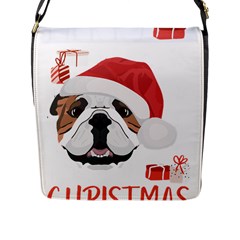 English Bulldog T- Shirt English Bulldog Merry Christmas T- Shirt (4) Flap Closure Messenger Bag (l) by ZUXUMI