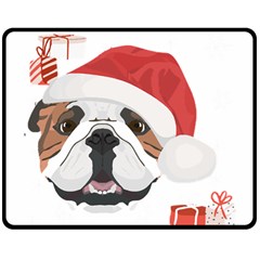 English Bulldog T- Shirt English Bulldog Merry Christmas T- Shirt (4) Two Sides Fleece Blanket (medium) by ZUXUMI