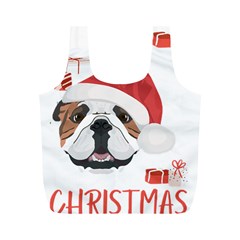 English Bulldog T- Shirt English Bulldog Merry Christmas T- Shirt (4) Full Print Recycle Bag (m) by ZUXUMI