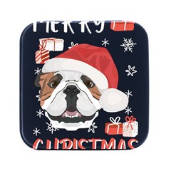 English Bulldog T- Shirt English Bulldog Merry Christmas T- Shirt (4) Square Metal Box (black) by ZUXUMI