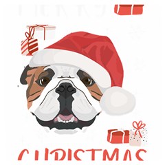 English Bulldog T- Shirt English Bulldog Merry Christmas T- Shirt (4) Wooden Puzzle Square by ZUXUMI