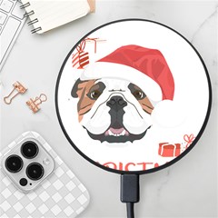 English Bulldog T- Shirt English Bulldog Merry Christmas T- Shirt (4) Wireless Fast Charger(black) by ZUXUMI