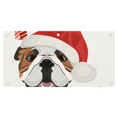 English Bulldog T- Shirt English Bulldog Merry Christmas T- Shirt (4) Banner And Sign 6  X 3  by ZUXUMI