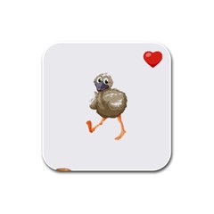 Ostrich T-shirtsteal Your Heart Ostrich 36 T-shirt Rubber Square Coaster (4 Pack) by EnriqueJohnson