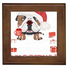 English Bulldog T- Shirt English Bulldog Merry Christmas T- Shirt (8) Framed Tile by ZUXUMI