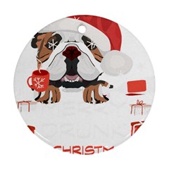 English Bulldog T- Shirt English Bulldog Merry Christmas T- Shirt (8) Ornament (round) by ZUXUMI