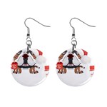 English Bulldog T- Shirt English Bulldog Merry Christmas T- Shirt (8) Mini Button Earrings Front