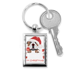 English Bulldog T- Shirt English Bulldog Merry Christmas T- Shirt (8) Key Chain (rectangle) by ZUXUMI