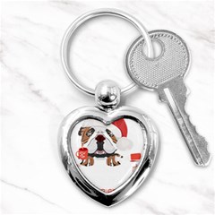 English Bulldog T- Shirt English Bulldog Merry Christmas T- Shirt (8) Key Chain (heart) by ZUXUMI