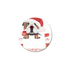 English Bulldog T- Shirt English Bulldog Merry Christmas T- Shirt (8) Golf Ball Marker (10 Pack) by ZUXUMI